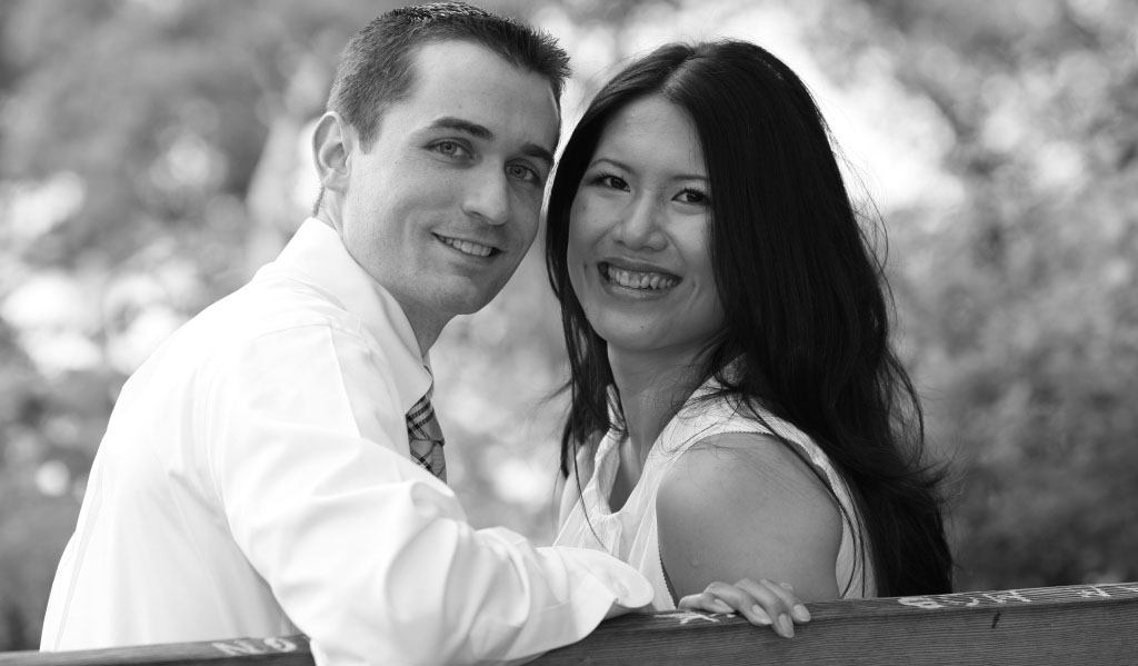 Engagement photo of Binh Thai and Sean King prior to their wedding on June 13, 2009 in Woodinville, WA, USA