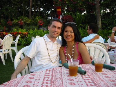 Binh and Sean at a luau on Maui September 2005