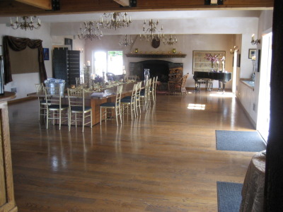 Interior shot of the reception venue at Delille